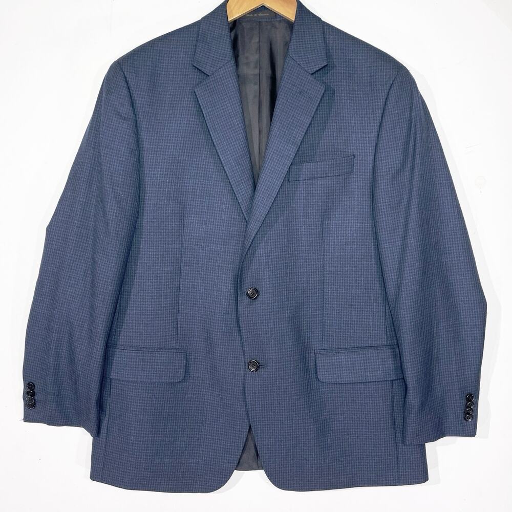 MICHAEL MICHAEL KORS Men’s Navy Blue and Gray Check Sport Coat Blazer